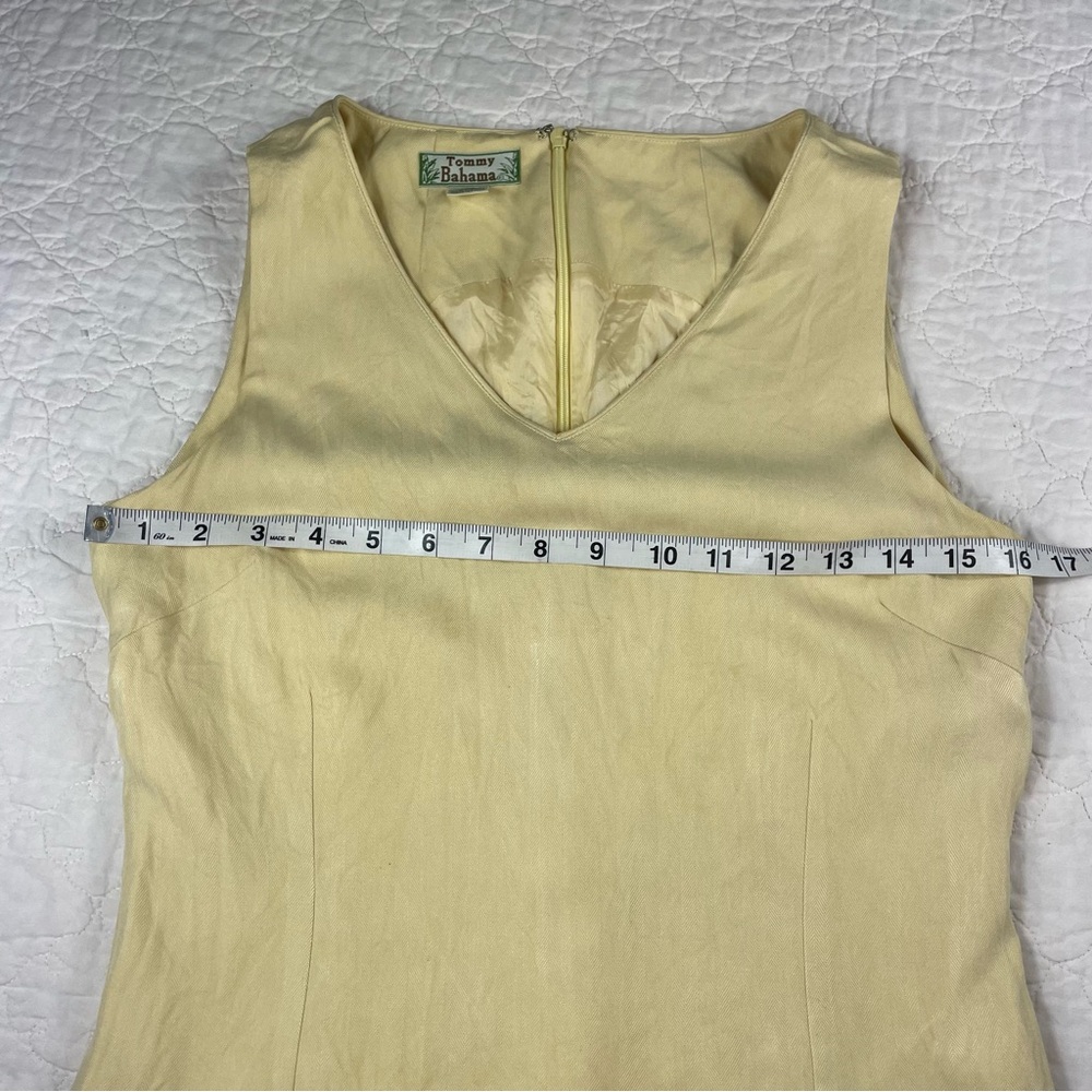 🔥Tommy Bahama 100% Silk Knee Length Yellow Butter Dress - Picture 8 of 13